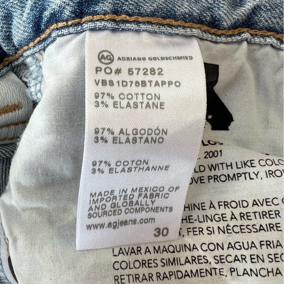 AG Jeans Contour 360° Angeline High Rise Flare Stretch Raw Hem Blue Jeans, 30 - Picture 9 of 10